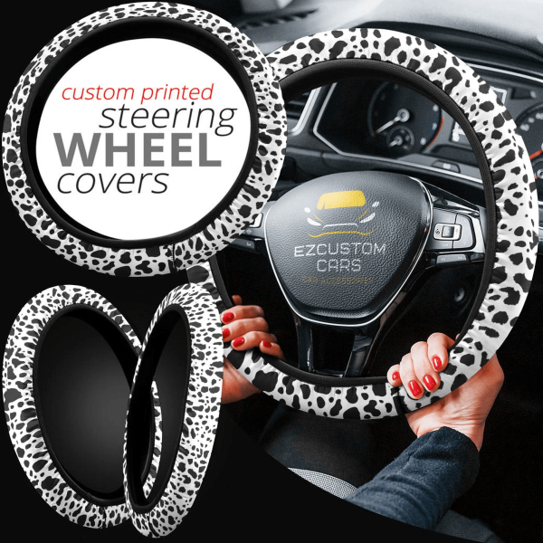 cow skin anime steering wheel cover custom animal car accessories ifrge