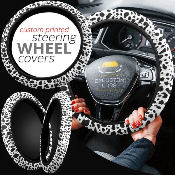 Cow Skin Anime Steering Wheel Cover Custom Animal Car Accessories