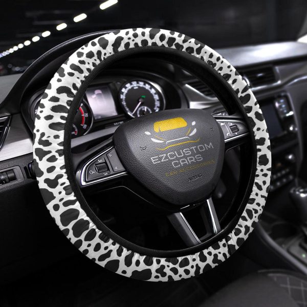 Cow Skin Anime Steering Wheel Cover Custom Animal Car Accessories