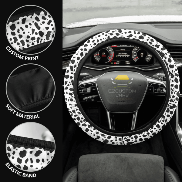 cow skin anime steering wheel cover custom animal car accessories vw25m