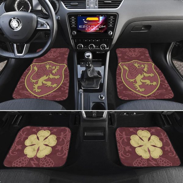 crimson lionblack clover car floor mats iqvri