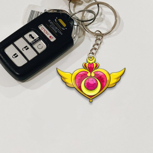 Crisis Moon Compact Symbols Keychains Sailor Moon Anime Car Accessories