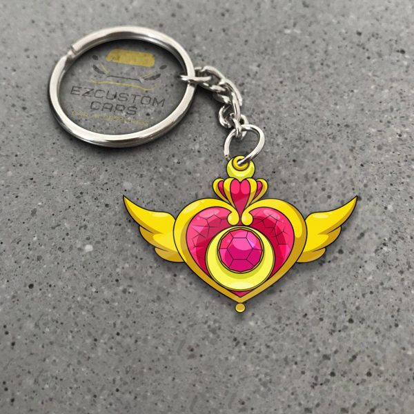 Crisis Moon Compact Symbols Keychains Sailor Moon Anime Car Accessories