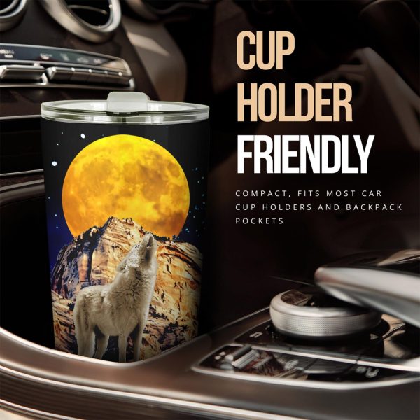 Cry To The Moon Car Tumbler Cup Custom Animal Car Accessories