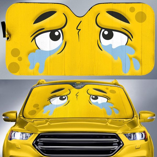 Crying Cartoon Eyes Car Windshield Sun Shade