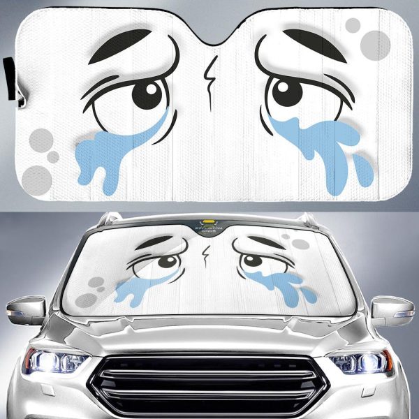 Crying Cartoon Eyes Car Windshield Sun Shade
