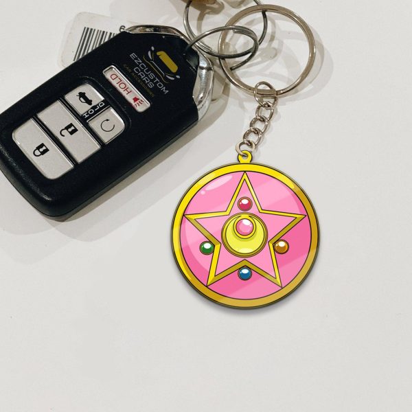 Crystal Compact Symbols Keychains Sailor Moon Anime Car Accessories
