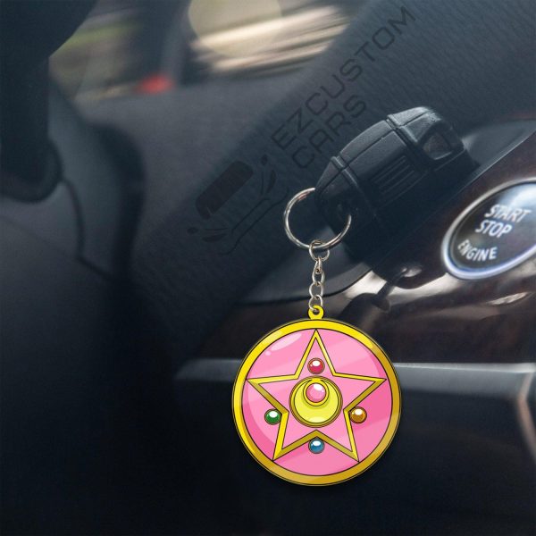 crystal compact symbols keychains sailor moon anime car accessories guzli