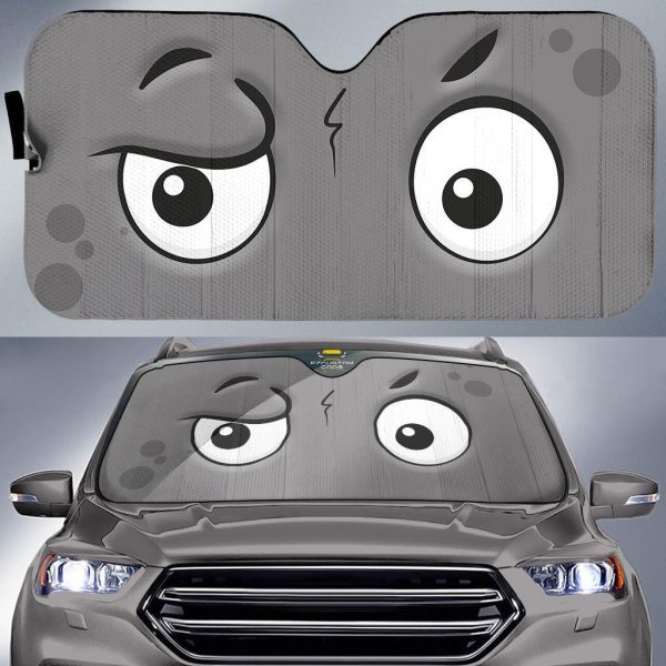 curious cartoon eyes car windshield sun shade ay3y5