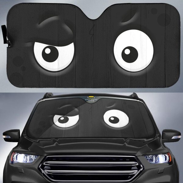 curious cartoon eyes car windshield sun shade n41yz