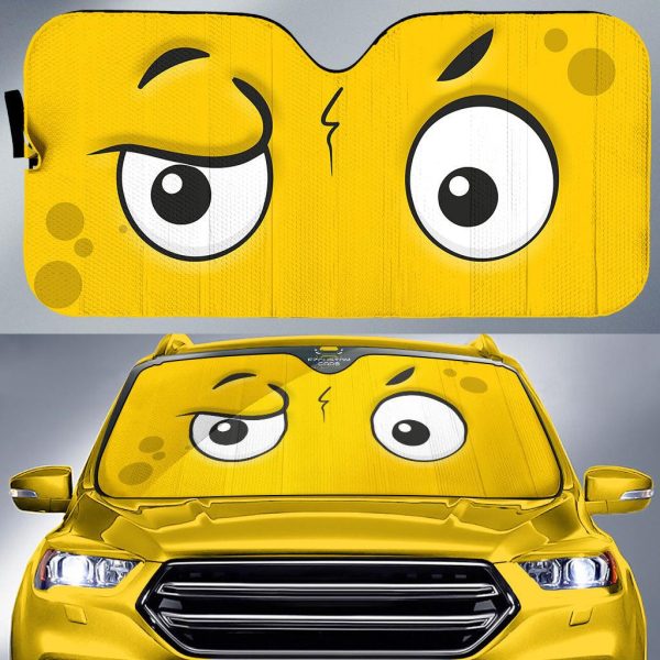 curious cartoon eyes car windshield sun shade vvhgf