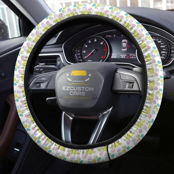Cute Apatosaurus Pattern Car Accessories Custom Dinosaur Anime Steering Wheel Cover