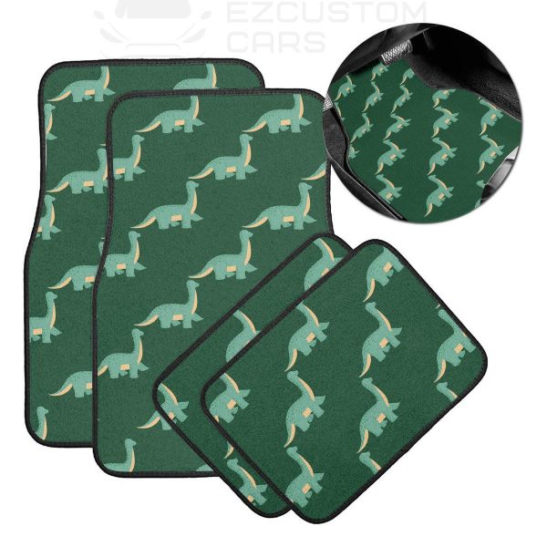 Cute Brachiosaurus Dinosaur Pattern Car Floor Mats Custom Animal Car Accessories