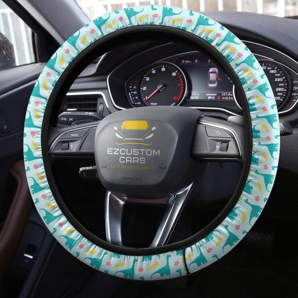 Cute Brachiosaurus Pattern Car Accessories Custom Dinosaur Anime Steering Wheel Cover