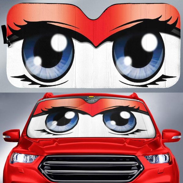Girly Cartoon Eyes Custom Car Windshield Sunshades