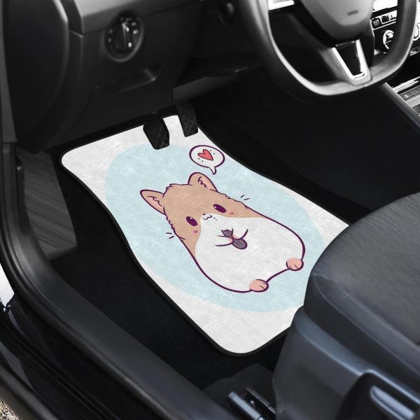 cute hamster chibi in white theme car floor mats er9gm