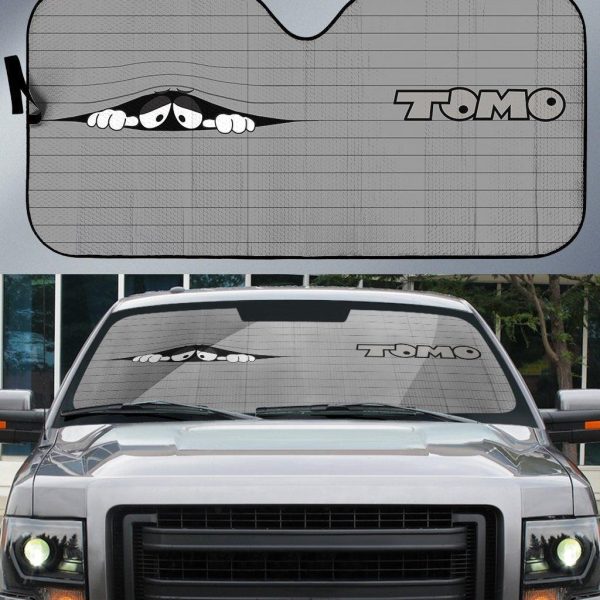 Cute Sad Eyes Cartoon Tomo Funny Car Windshield Sun Shade