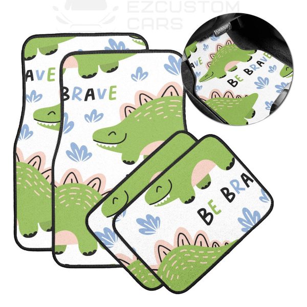 Cute Stegosaurus Pattern Car Floor Mats Custom Dinosaur Car Accessories