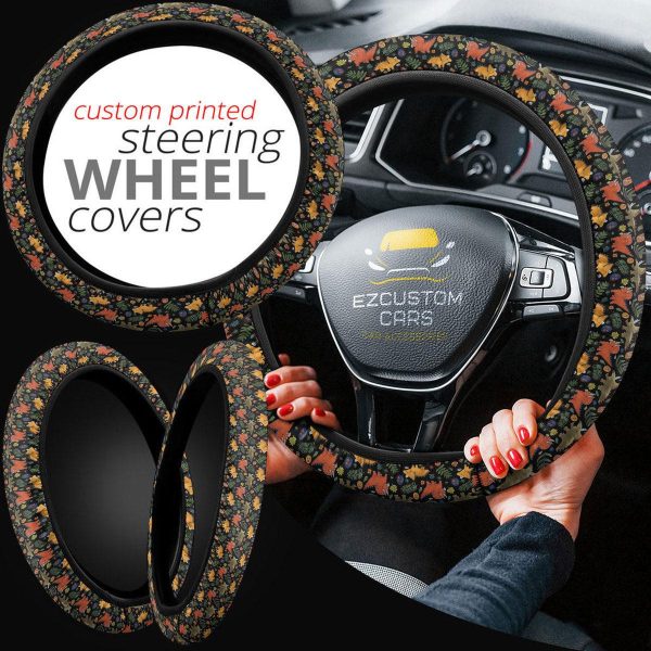 cute triceratops pattern anime steering wheel cover custom dinosaur car accessories vaq1f