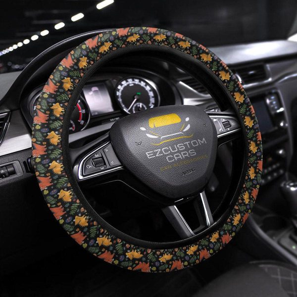 cute triceratops pattern anime steering wheel cover custom dinosaur car accessories wsypy