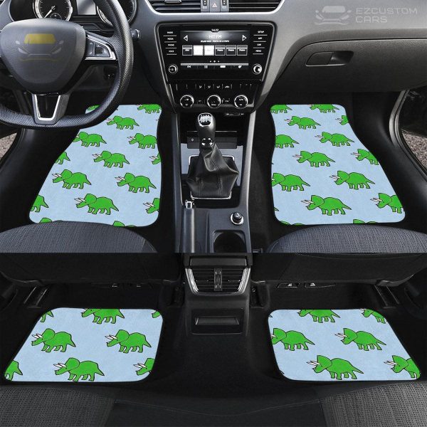 Cute Triceratops Pattern Car Floor Mats Custom Dinosaur Car Accessories