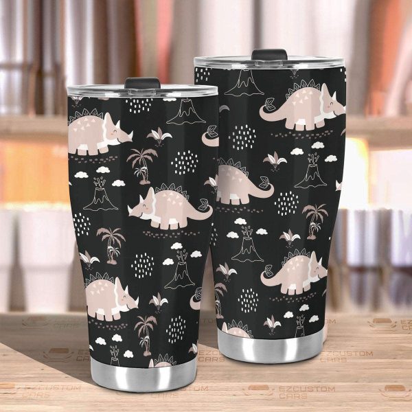 cute triceratops pattern car tumbler cup custom dinosaur car accessories vawrc