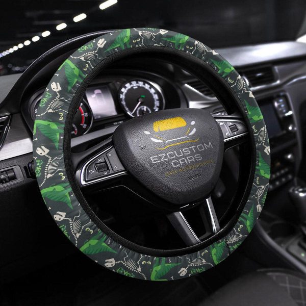 cute tyrannosaurus rex pattern anime steering wheel cover custom dinosaur car accessories jiguc