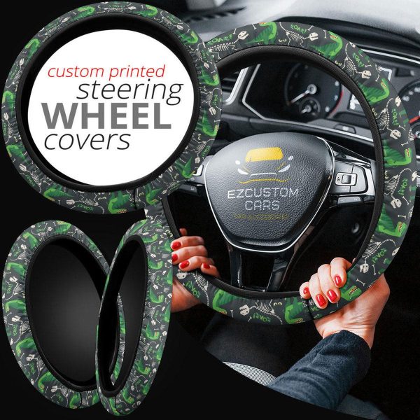 cute tyrannosaurus rex pattern anime steering wheel cover custom dinosaur car accessories r4xrf