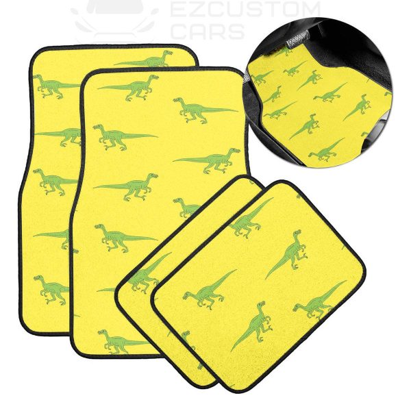 Cute Velociraptor Pattern Car Floor Mats Custom Dinosaur Car Accessories