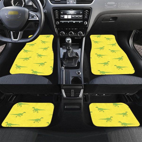 Cute Velociraptor Pattern Car Floor Mats Custom Dinosaur Car Accessories
