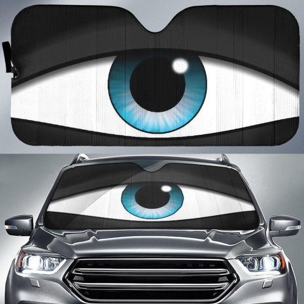 Serious Cartoon Eyes Funny Car Windshield Sun Shade
