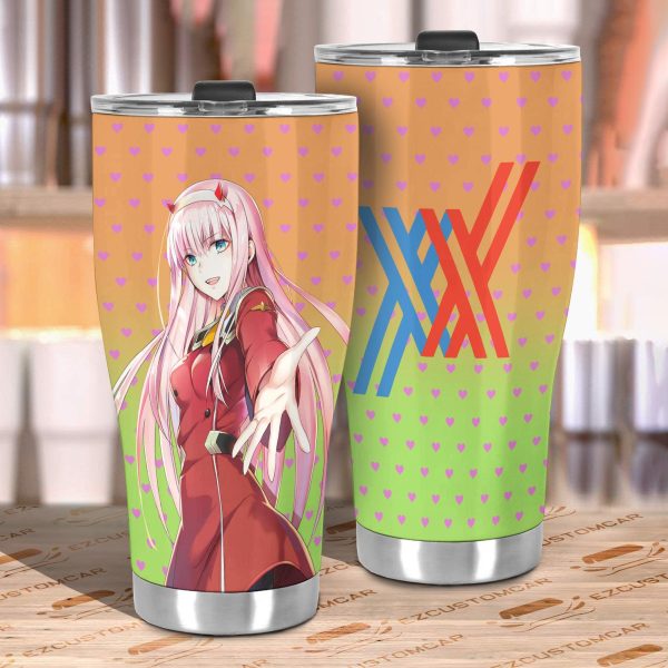 darling in the franxx car accessories anime car tumblers cup zero two lofue