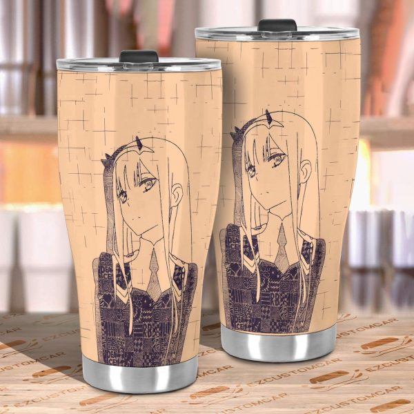 darling in the franxx zero two car accessories anime car tumblers cup axyrf