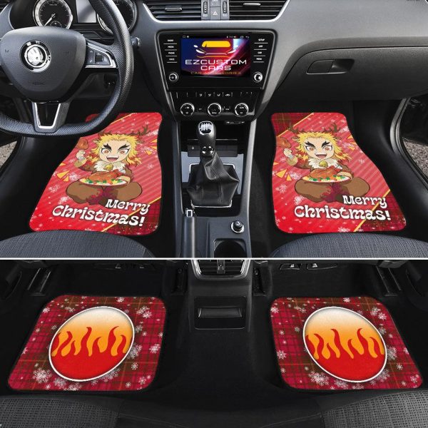 demon slayer anime car floor mats car accessorieskyojuro rengoku christmas zyzlo