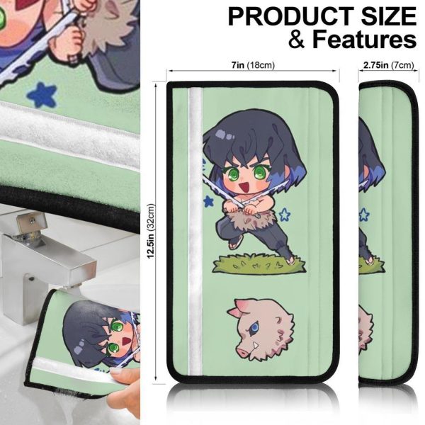 demon slayer anime seat belt covers anime car accessories inosuke hashibira tkb0e