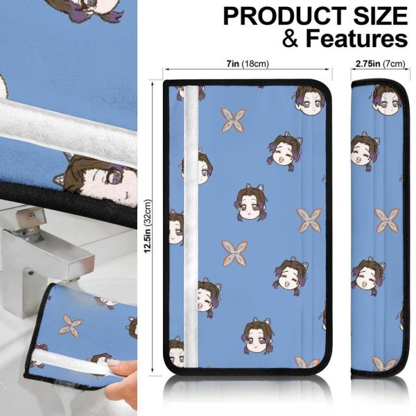 demon slayer anime seat belt covers anime car accessories kanao tsuyuri pattern kty6p