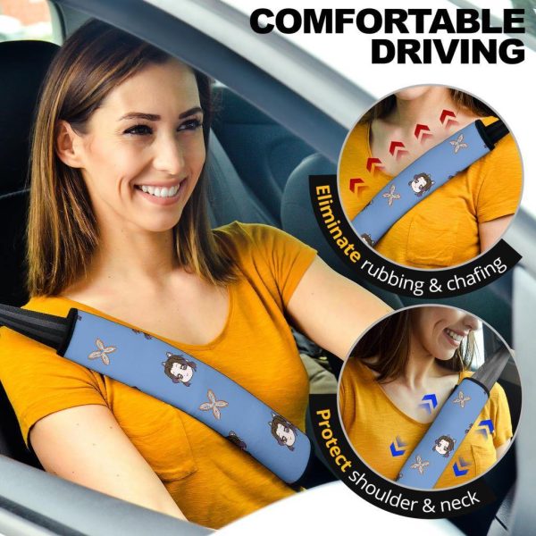 Demon Slayer Anime Seat Belt Covers Anime Car Accessories Kanao Tsuyuri Pattern