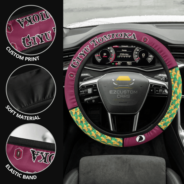 demon slayer anime steering wheel cover custom anime tomioka giyu car accessories dxgec