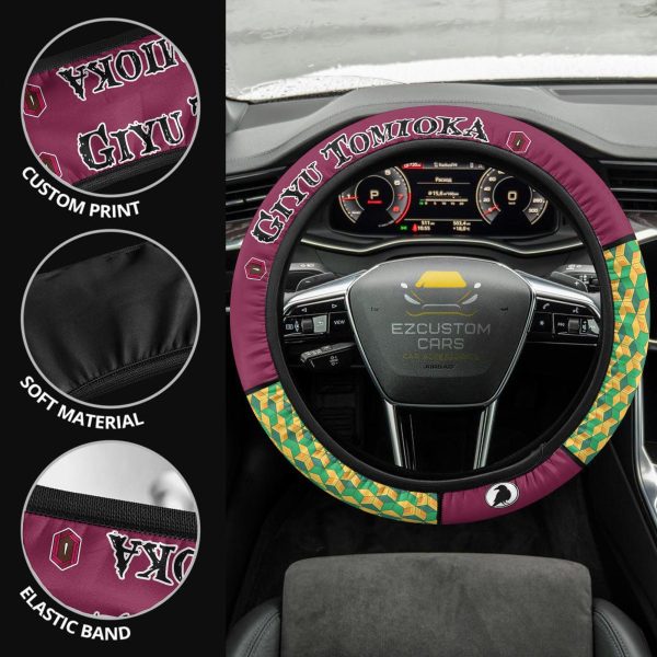 Demon Slayer Anime Steering Wheel Cover Custom Anime Tomioka Giyu Car Accessories