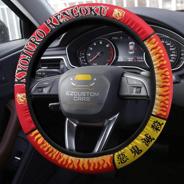 demon slayer anime steering wheel cover custom kyojuro rengoku anime car accessories lq1ry