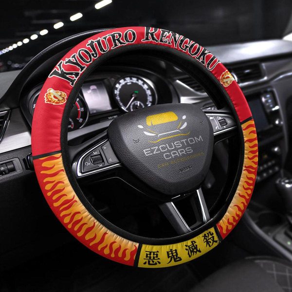 Rengoku Demon Slayers Anime Steering Wheel Cover Anime Car Accessories
