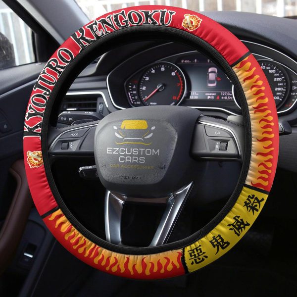 demon slayer anime steering wheel cover custom kyojuro rengoku anime car accessories uours