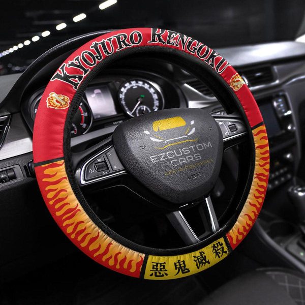 Rengoku Demon Slayers Anime Steering Wheel Cover Anime Car Accessories