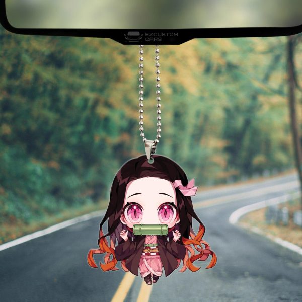 demon slayer car accessories anime car ornament nezuko awgmj