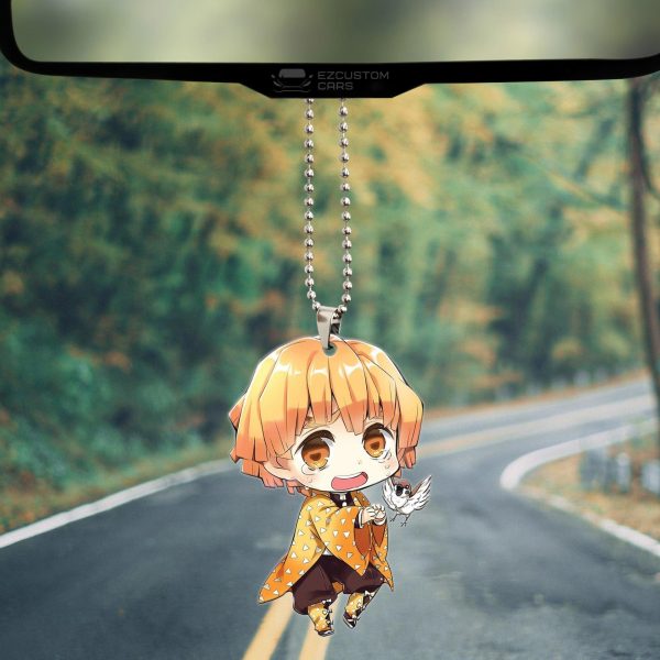 demon slayer car accessories anime car ornament zenitsu agatsuma oobsd
