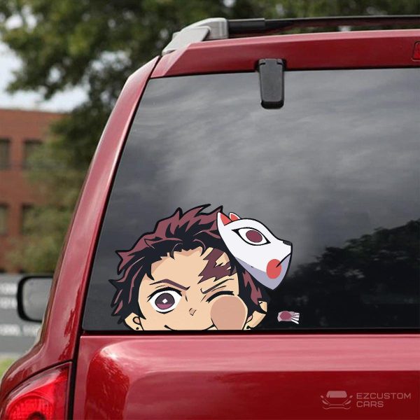 demon slayer car accessories anime car sticker tanjiro kamado jjvro