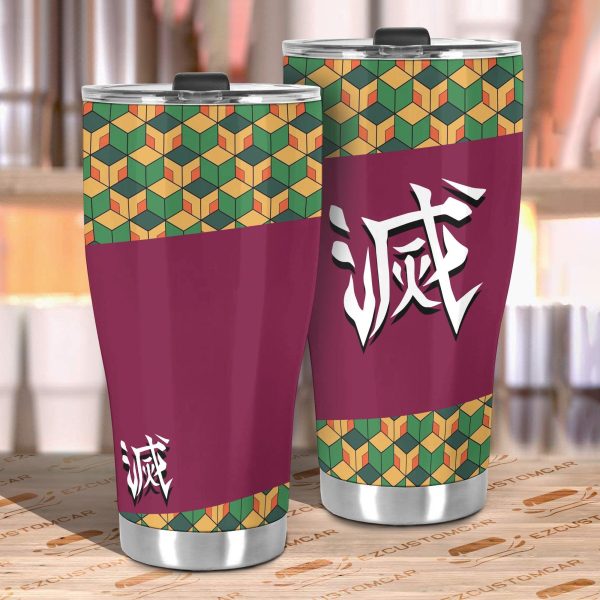 demon slayer car accessories anime car tumblers cup giyu tomioka qrwaj
