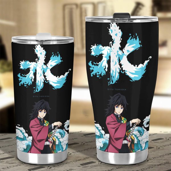 demon slayer car accessories anime car tumblers cup giyu tomioka x symbol xxosz