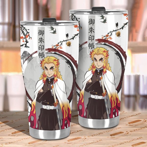 demon slayer car accessories anime car tumblers cup kyojuro rengoku japanese style oupkp