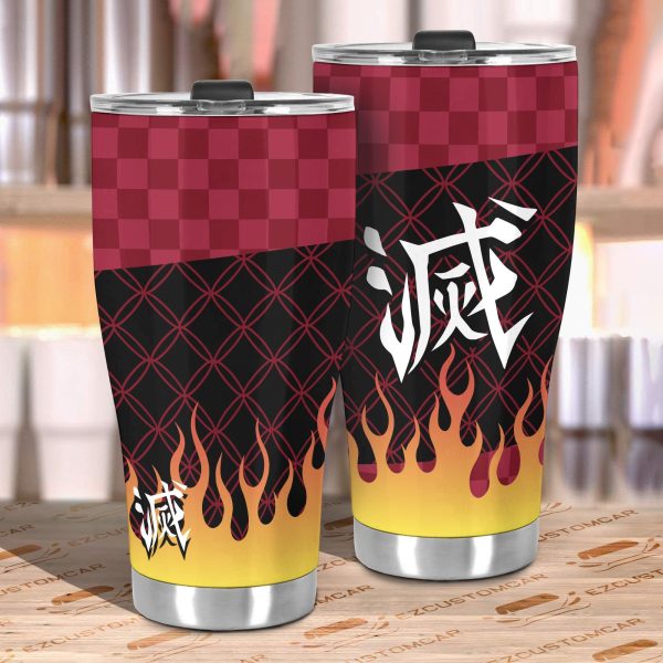 demon slayer car accessories anime car tumblers cup kyojuro rengoku rx4iu